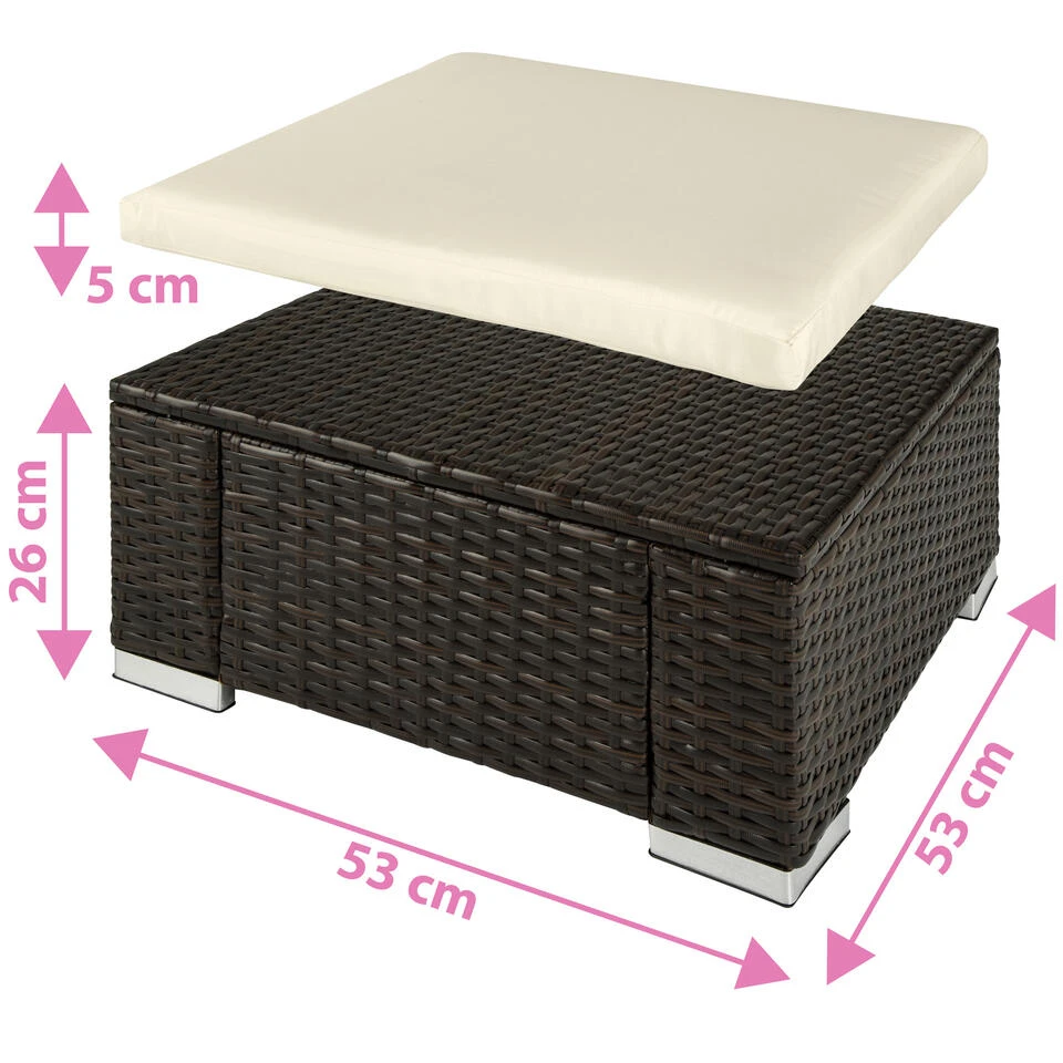 Tectake - Wicker Zitkruk Bruin Mix - 53 X 53 X 26 Cm 4 Tectake - Wicker Zitkruk Bruin Mix - 53 X 53 X 26 Cm - Afbeelding 4