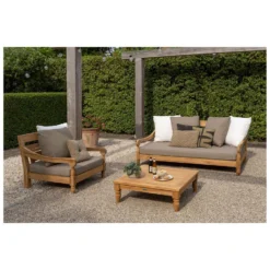 Exotan Loungestoel Tuin Kawang - Teak - Taupe - 98x103x80 -Stijlvolle Tuinmeubelwinkel 1000089020 0102