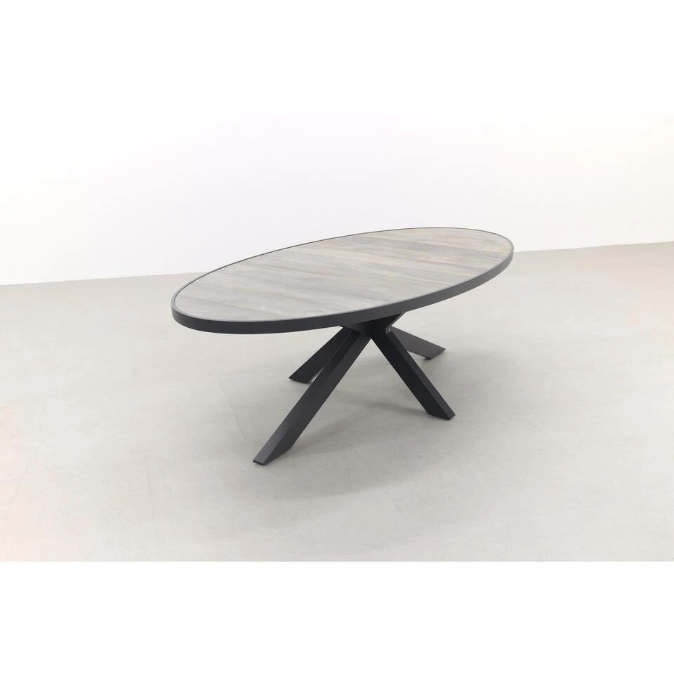 VDG Silva Ovale Tuintafel - Houtlook - 240 X 115 Cm 4 VDG Silva Ovale Tuintafel - Houtlook - 240 X 115 Cm - Afbeelding 4