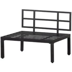 WOOOD Loungebankje Buiten George - Aluminium - Zwart - 73x90x83