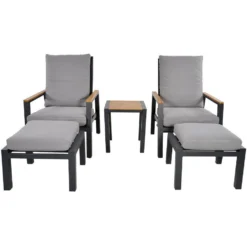 Duoset Coda Donkergrijs - Stof - Grijs 6 Duoset Coda Donkergrijs - Stof - Grijs -Stijlvolle Tuinmeubelwinkel 1000094357 0103