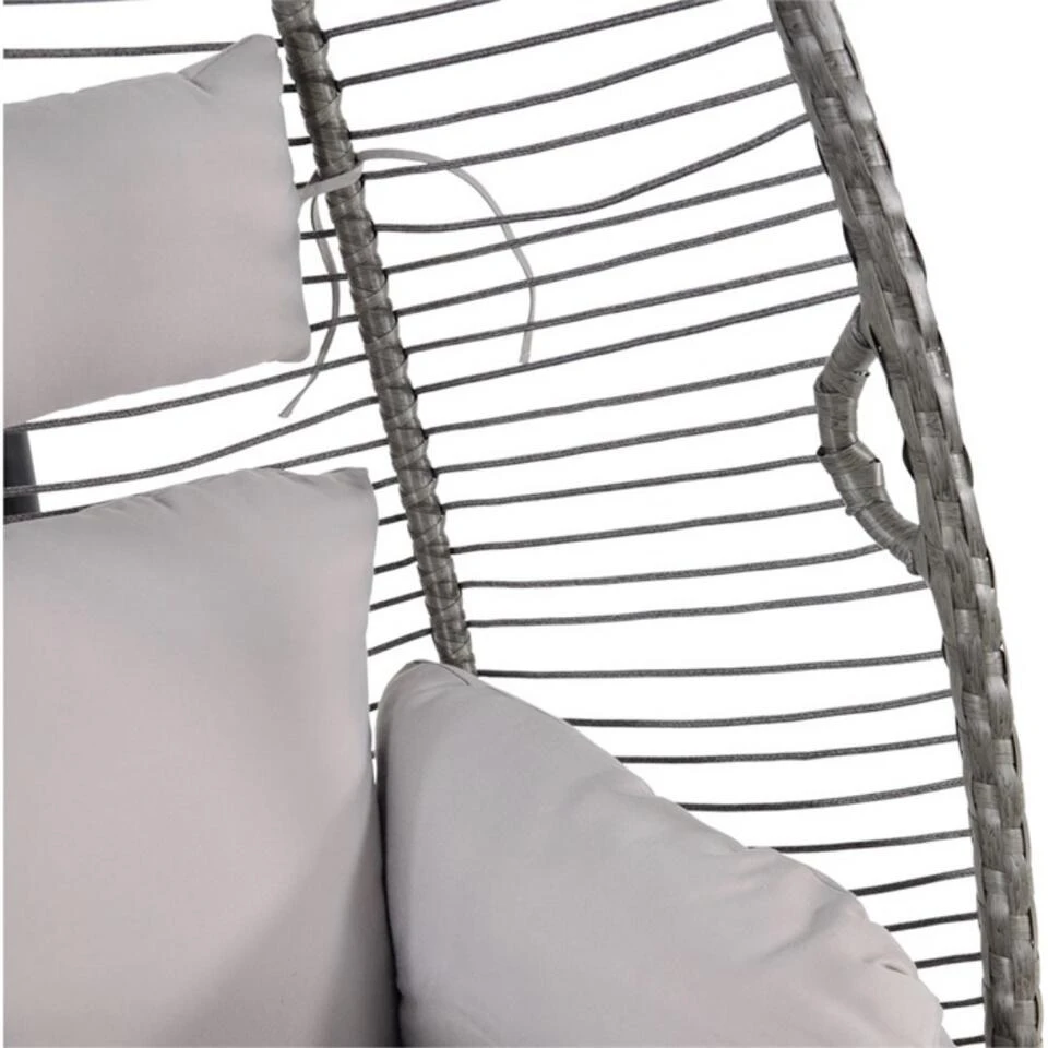 Rope Hangstoel - Wicker - Grijs 4 Rope Hangstoel - Wicker - Grijs - Afbeelding 4