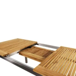 Tuintafel Marmaris RVS - Hout - Bruin -Stijlvolle Tuinmeubelwinkel 1000094373 0104