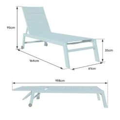 Happy Garden Zonnebedden BARBADOS - Blauw - Aluminium -Stijlvolle Tuinmeubelwinkel 1000096705 0104