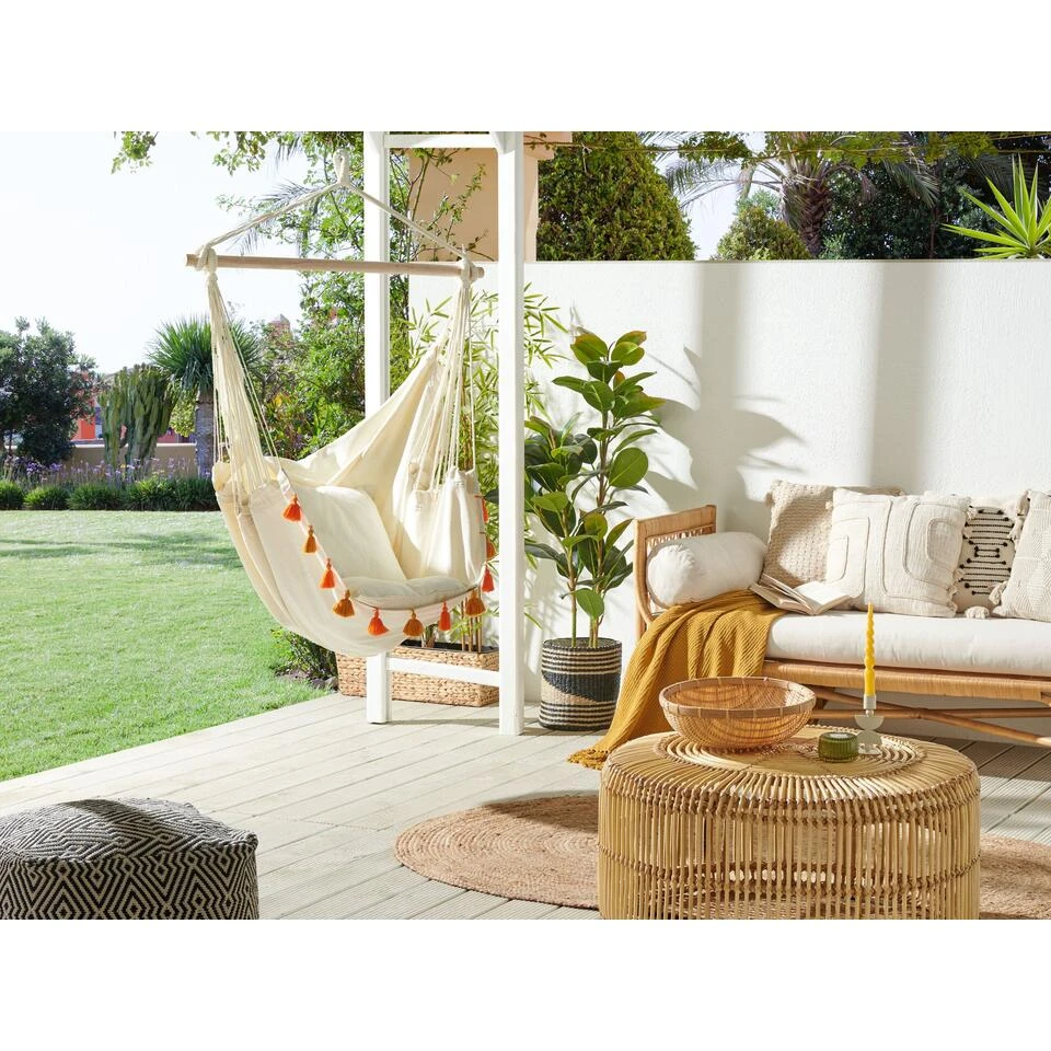 Beliani Hangstoel VARENA - Beige Katoen 2 Beliani Hangstoel VARENA - Beige Katoen - Afbeelding 2