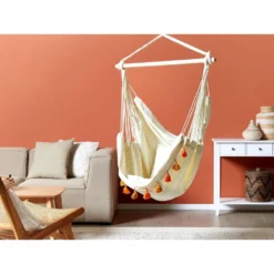 Beliani Hangstoel VARENA - Beige Katoen 7 Beliani Hangstoel VARENA - Beige Katoen -Stijlvolle Tuinmeubelwinkel 1000096792 0103