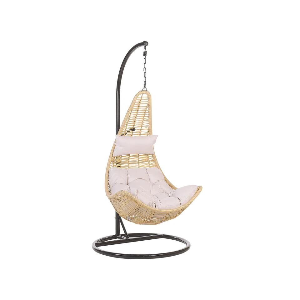 Beliani Hangstoel ATRI - Beige Pe Rotan 1 Beliani Hangstoel ATRI - Beige Pe Rotan