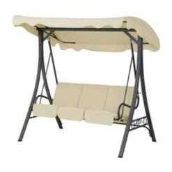 Beliani Schommelbank GARBO - Beige Polyester