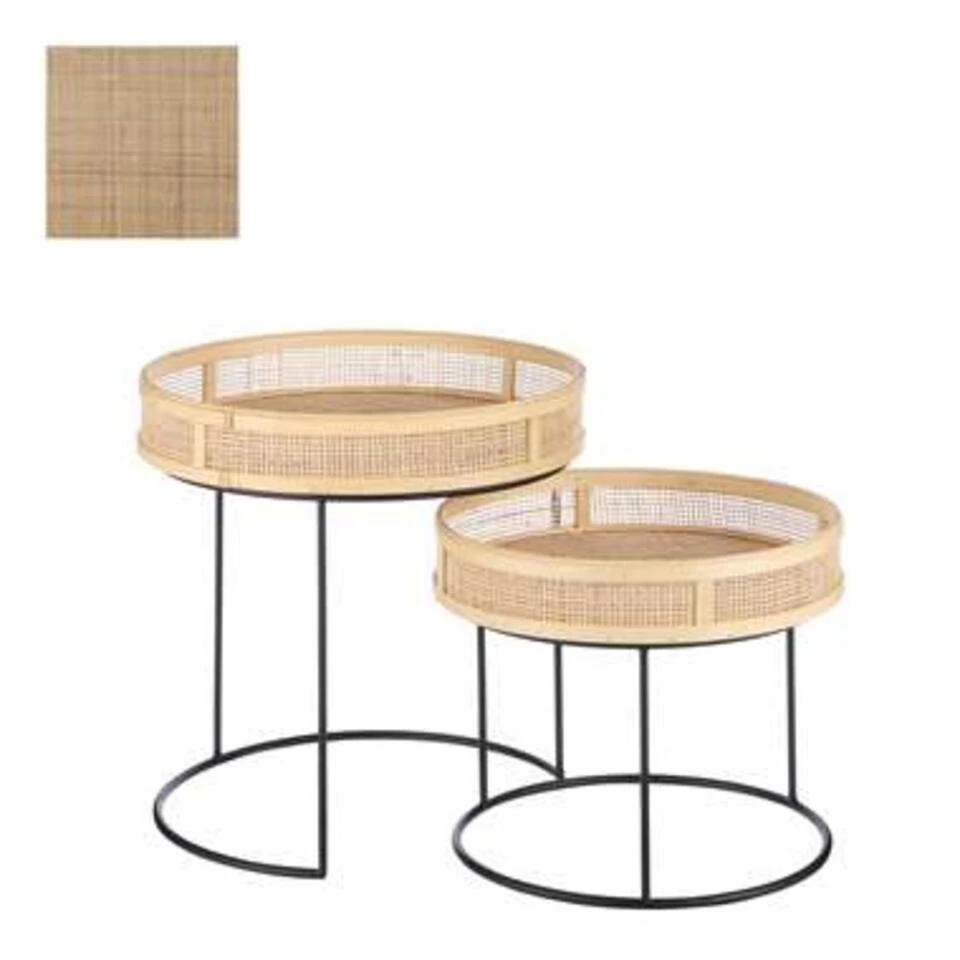 Mica Decorations Leandro Bijzettafel Set Zwart 1 Mica Decorations Leandro Bijzettafel Set Zwart