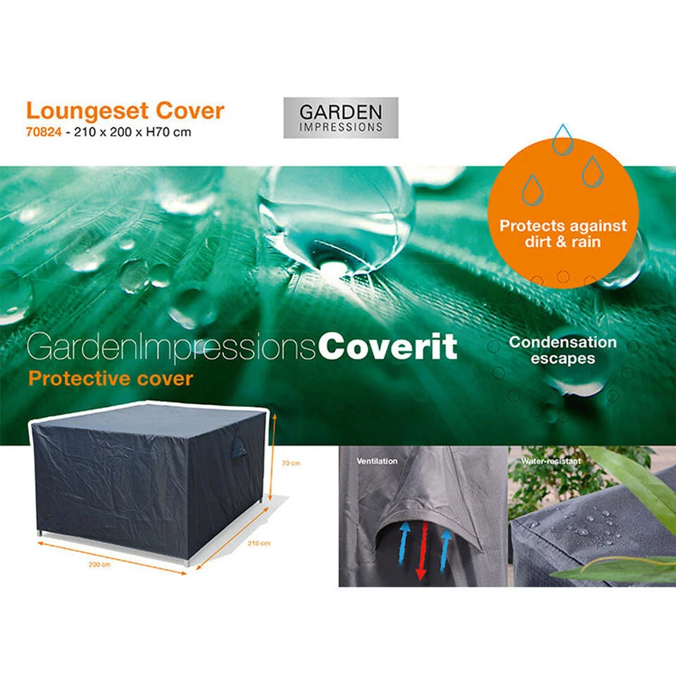 Garden Impressions Loungesethoes 210x200xH70 Cm 2 Garden Impressions Loungesethoes 210x200xH70 Cm - Afbeelding 2
