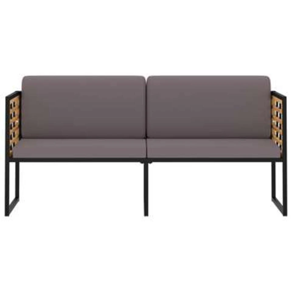 VidaXL Tuinbank Met Kussens 136 Cm Massief Acaciahout Donkergrijs 3 VidaXL Tuinbank Met Kussens 136 Cm Massief Acaciahout Donkergrijs - Afbeelding 3