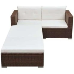 VidaXL 3-delige Overig Loungeset Met Kussens Poly Rattan Bruin -Stijlvolle Tuinmeubelwinkel 2946648d00ea41819e5bdb98a12f2580