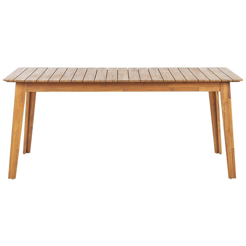 Beliani Eettafel FORNELLI - Lichte Houtkleur Acaciahout 4 Beliani Eettafel FORNELLI - Lichte Houtkleur Acaciahout - Afbeelding 4