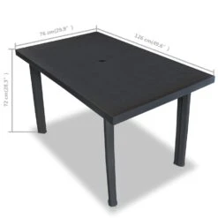 VidaXL Tuintafel 126x76x72 Cm Kunststof Antraciet -Stijlvolle Tuinmeubelwinkel 2b9347f9b85e4ebbbe67da4afafb49db