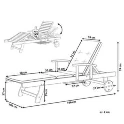 Beliani Tuinligstoel TOSCANA - Beige Acaciahout -Stijlvolle Tuinmeubelwinkel 2f96bf3a5ccc458dba61c6331b7ce85d