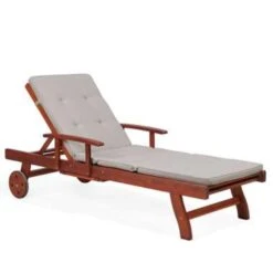 Beliani Tuinligstoel TOSCANA - Beige Acaciahout -Stijlvolle Tuinmeubelwinkel 307d6f5b3e464643adacc73f2611f3db