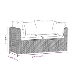 VidaXL 2-delige Loungeset Met Kussens Poly Rattan Zwart -Stijlvolle Tuinmeubelwinkel 313a116ae5c24ef8ba52832001fa9534