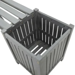 VidaXL Tuinbank Met 2 Plantenbakken 150 Cm Massief Acaciahout Grijs -Stijlvolle Tuinmeubelwinkel 36964584607f4916a94c82b7d5b1a1ff
