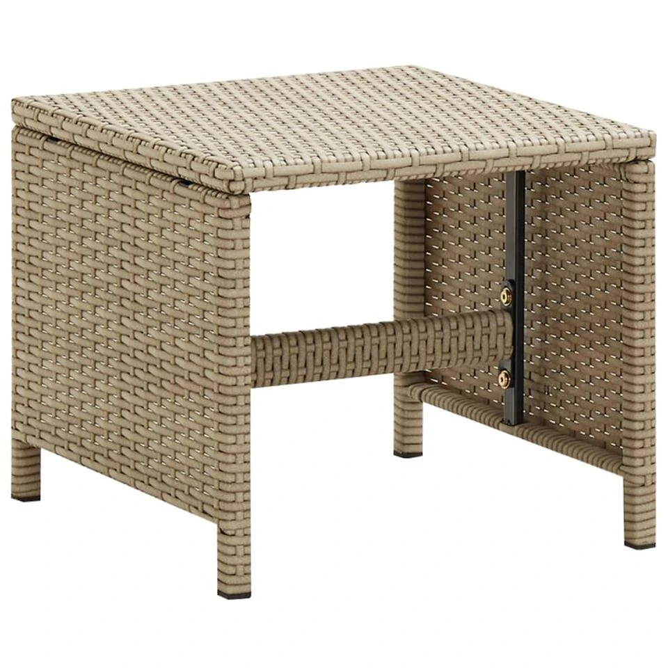 VidaXL Tuinkrukken 2 St Met Kussens Poly Rattan Beige 2 VidaXL Tuinkrukken 2 St Met Kussens Poly Rattan Beige - Afbeelding 2
