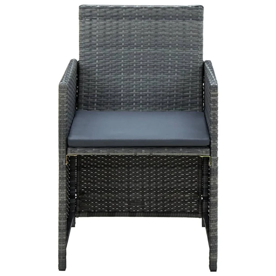 VidaXL 4-delige Loungeset Met Kussens Poly Rattan Grijs 70x40x38 Cm 2 VidaXL 4-delige Loungeset Met Kussens Poly Rattan Grijs 70x40x38 Cm - Afbeelding 2