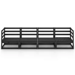 VidaXL Tuinbank 4-zits Massief Grenenhout Zwart -Stijlvolle Tuinmeubelwinkel 58b3315ab8784f498a5f7b98bdb239d0