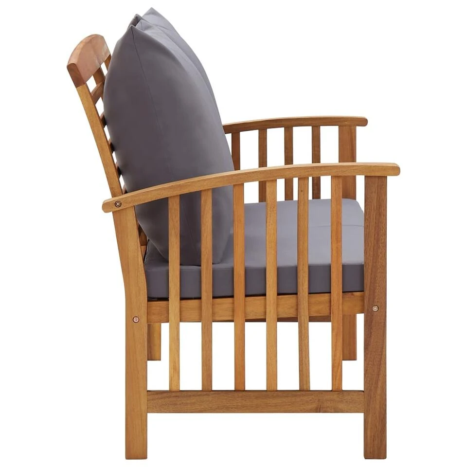 VidaXL Tuinbank Met Kussens 119 Cm Massief Acaciahout 2 VidaXL Tuinbank Met Kussens 119 Cm Massief Acaciahout - Afbeelding 2