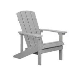 Beliani Tuinstoel ADIRONDACK - Grijs Kunsthout -Stijlvolle Tuinmeubelwinkel 6cf0a11ac6464245bda7befa4bfc4d82
