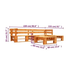 VidaXL 4-delige Loungeset Pallet Hout Honingbruin -Stijlvolle Tuinmeubelwinkel 6d8e02f79ace4c3aadc5b632ece1a844