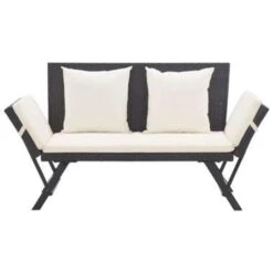 VidaXL Tuinbank Met Kussens 176 Cm Poly Rattan Zwart -Stijlvolle Tuinmeubelwinkel 7b0f4fed603a4033baa58e3ab63907fd