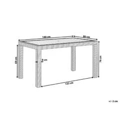 Beliani Tuintafel FOSSANO - Wit Synthetisch Materiaal -Stijlvolle Tuinmeubelwinkel 7fba642b5ca04480af0de80ff51b8a48