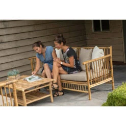 Exotan Bank Bamboo - Bruin (incl. Kussens) -Stijlvolle Tuinmeubelwinkel 81012377 0102