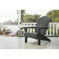 Keter Troy Adirondack Tuinstoel - 81x80x96,5cm - Grafiet -Stijlvolle Tuinmeubelwinkel 81026432 0103