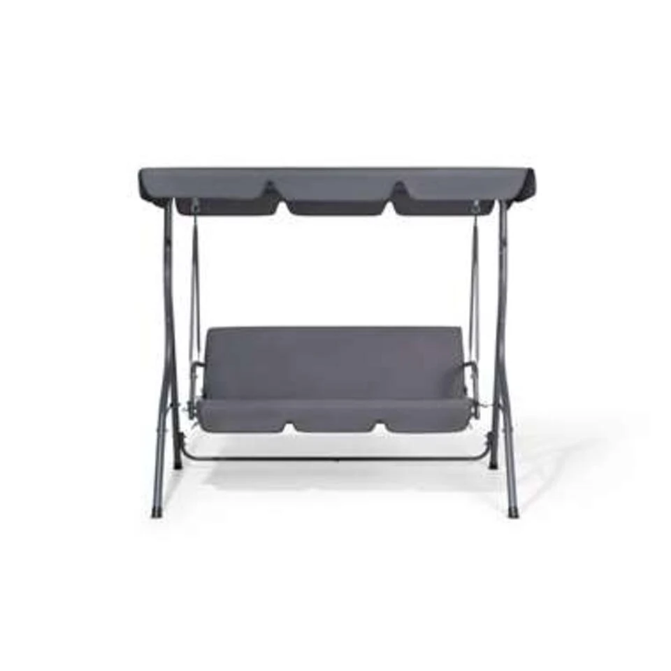 Beliani Schommelbank CHAPLIN - Grijs Polyester 3 Beliani Schommelbank CHAPLIN - Grijs Polyester - Afbeelding 3