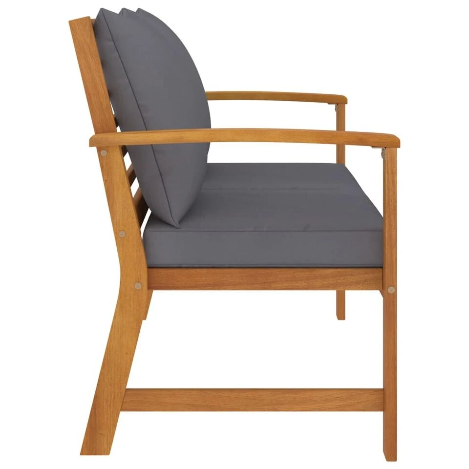 VidaXL Tuinbank Met Donkergrijs Kussen 120 Cm Massief Acaciahout Overig 2 VidaXL Tuinbank Met Donkergrijs Kussen 120 Cm Massief Acaciahout Overig - Afbeelding 2