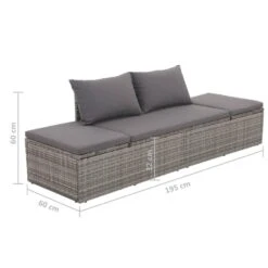 VidaXL Tuinbed 195x60 Cm Poly Rattan Grijs -Stijlvolle Tuinmeubelwinkel a052c4f6eade41cdbd5bdd4b07aae1a1