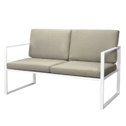 VidaXL 4-delige Loungeset Met Kussens Staal Wit -Stijlvolle Tuinmeubelwinkel abc236a4706e4f6dbd7b3e1838601119