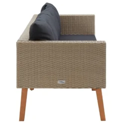 VidaXL Tuinbank 3-zits Met Kussens Poly Rattan Beige -Stijlvolle Tuinmeubelwinkel bc275b38ab304cd69441a591319b2da8