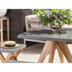 Beliani Eettafel OLBIA - Grijs Vezelcement -Stijlvolle Tuinmeubelwinkel c2ec0212ac414a668915cc76e6a139b6