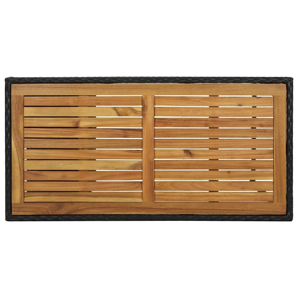 VidaXL Bartafel Met Opbergrek 120x60x110 Cm Poly Rattan Zwart 4 VidaXL Bartafel Met Opbergrek 120x60x110 Cm Poly Rattan Zwart - Afbeelding 4