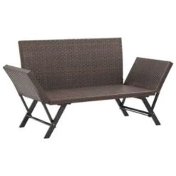 VidaXL Tuinbank Met Kussens 176 Cm Poly Rattan Bruin -Stijlvolle Tuinmeubelwinkel cb1810c39a524fc3892161c8aa5cd008