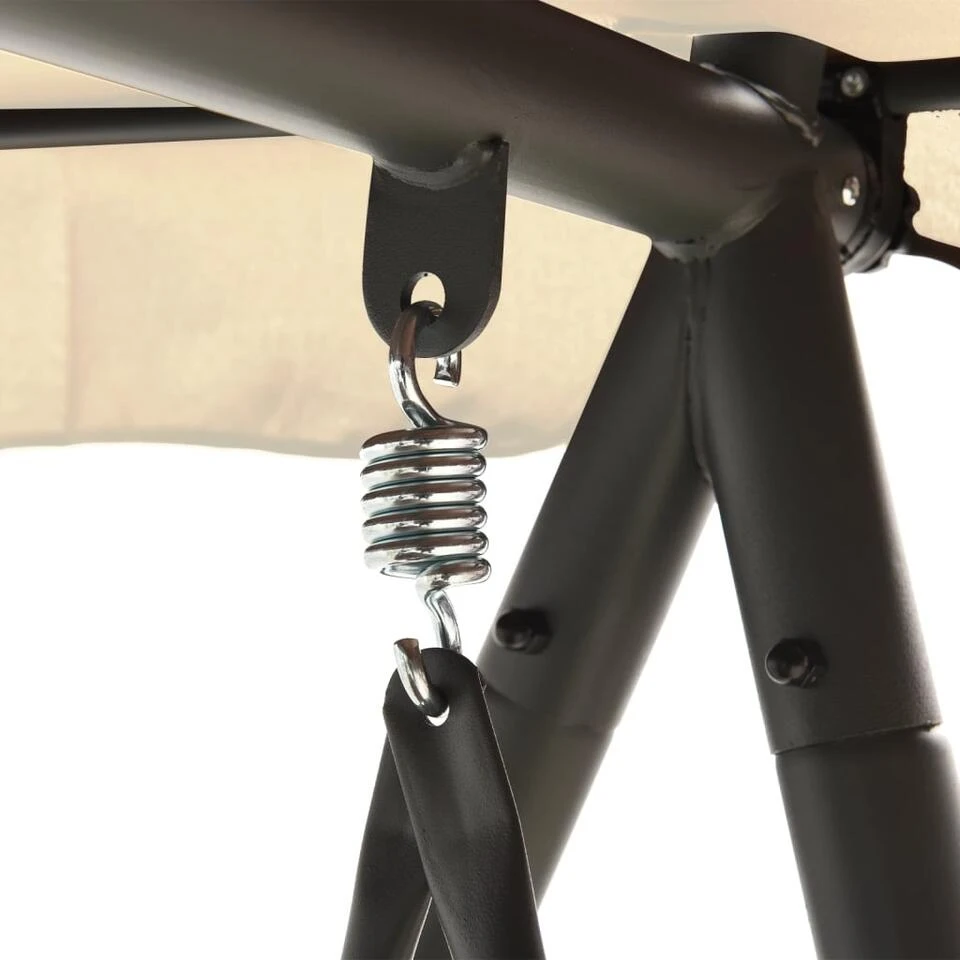 VidaXL Schommelbank Voor Buiten Met Luifel Converteerbaar Zandwit 4 VidaXL Schommelbank Voor Buiten Met Luifel Converteerbaar Zandwit - Afbeelding 4