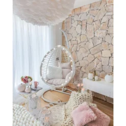 Beliani Hangstoel FANO - Wit Pe Rotan -Stijlvolle Tuinmeubelwinkel daaebc8eb96d45b5844262c89b09ff78