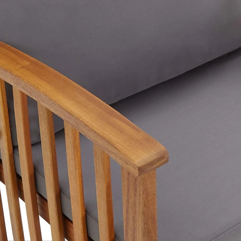 VidaXL Tuinbank Met Kussens 119 Cm Massief Acaciahout 4 VidaXL Tuinbank Met Kussens 119 Cm Massief Acaciahout - Afbeelding 4