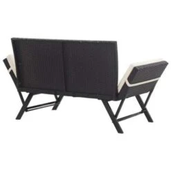 VidaXL Tuinbank Met Kussens 176 Cm Poly Rattan Zwart -Stijlvolle Tuinmeubelwinkel faef1c7b597c488390eb10e316127a41